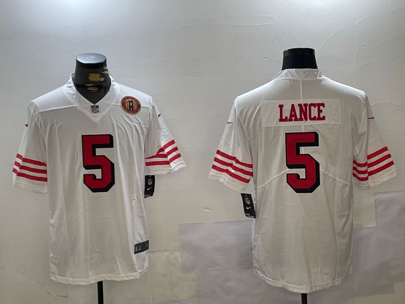 Men San Francisco 49ers #5 Lance White Second generation 2024 Nike Limited NFL Jersey style 4